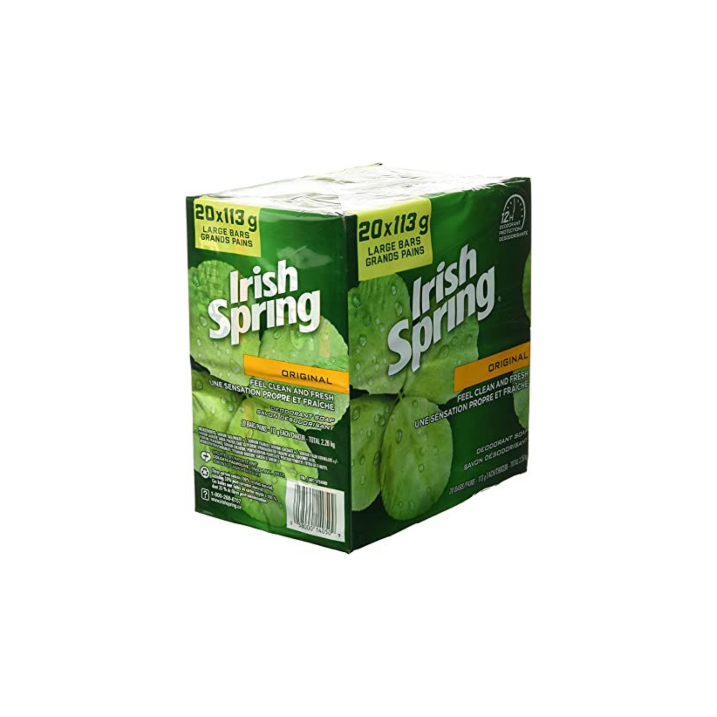 IRISH Spring Deodorant Soap (20 X 113 Gram) Net Weight, 2260 Gram